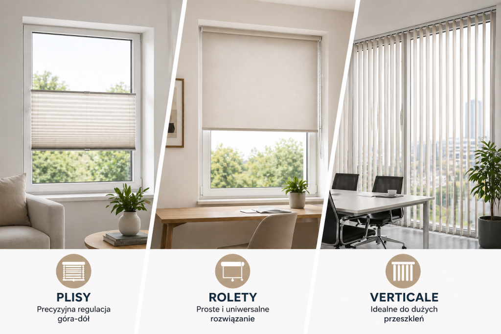 Porównanie plisy verticale rolety